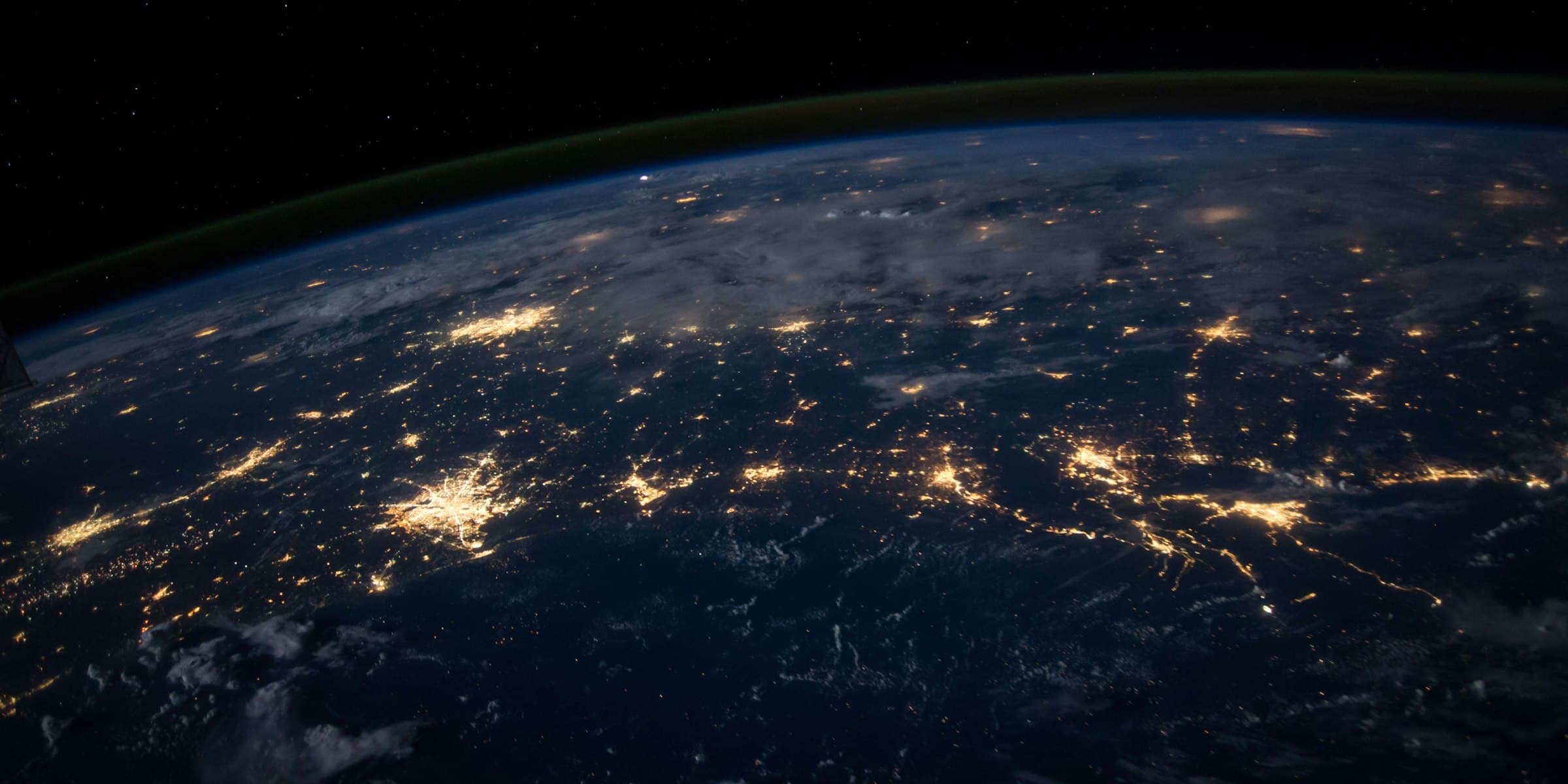 The earth at night from orbit
